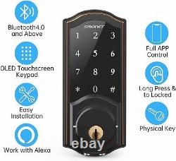 WiFi Door Lock, SMONET Smart Deadbolt Digital Electronic Keyless Entry Bluetooth