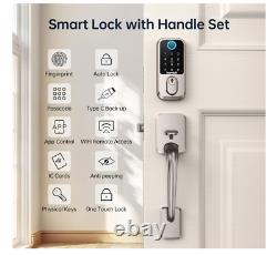 WiFi Fingerprint Smart Door Lock Keyless Entry Door Lock Deadbolt with Handle, H