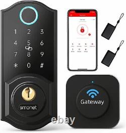 WiFi Smart Door Lock SMONET Fingerprint Keyless Entry Electronic Keypad Deadbolt