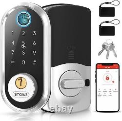 WiFi Smart Front Door Lock Set, SMONET Fingerprint Keyless Entry Keypad Deadbolt