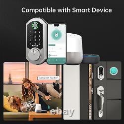 Wifi Deadbolt Smart Door Lock Keyless Entry Smart Lock, 10-In-1 Alexa Fingerpr