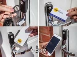 Yale Conexis L1 Smart Door Lock Chrome Security Handle Bluetooth Keyless Tag