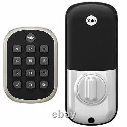 Yale Pro Keyless Keypad Door Deadbolt WithZ-Wave Plus, Pushbutton smart door lock