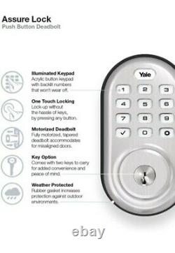 Yale Yrd216 Smart Lock Deadbolt Satin Touch Pad Keyless Zwave Alexa + more