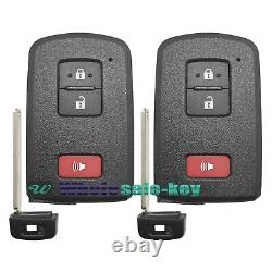 2 Nouvelles Clés De Voiture Pour Toyota Smart Key Keyless 3 Btn Télécommande Hyq14fba 281451-2110