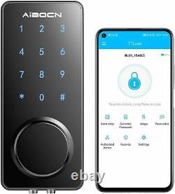 Aibocn Smart Deadbolt Door Lock Entrée Sans Clé Bluetooth Electronique App Voix Clé