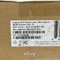 Août Wi-fi Smart Lock Aug-sl05-m01-g01 Matte Black Box A Été Ouvert Mais Nouveau