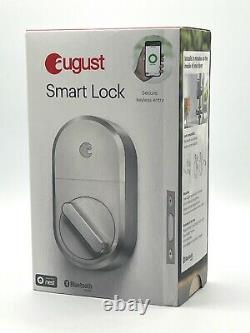 August Smart Lock Entrée Sans Clé Asl-3b Nickel De 3e Génération (brand New)