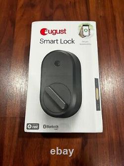 August Smart Lock Keyless Home Entry Avec Votre Smartphone Dark Gray Nouveau