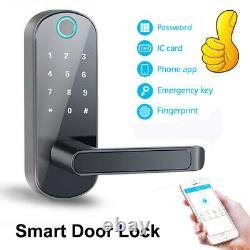 Bluetooth App Fingerprint Card Mot De Passe Smart Door Lock Home Security Keyless