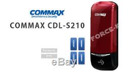Commax Sans Clé De Verrouillage Cdl-s210 Numérique Intelligent + 4 Passcode Serrure Cartes Rfid Rouge