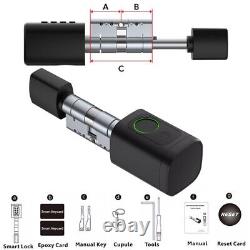 Cylindre de serrure de porte intelligente sans clé avec empreintes digitales, contrôle à distance Tuya