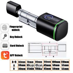 Cylindre de serrure intelligent sans clé avec empreintes digitales et télécommande pour Tuya