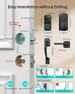 Ensemble de poignée de porte d'entrée WiFi avec serrure à empreinte digitale, entrée sans clé, et verrou à pêne dormant intelligent