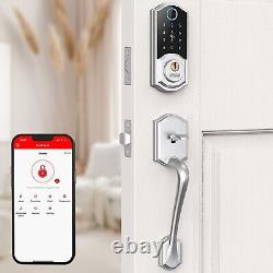 Ensemble de poignée de verrouillage de porte d'entrée intelligente SMONET WiFi Fingerprint Keyless Keypad Deadbolt