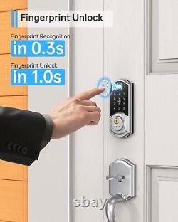 Ensemble de poignée de verrouillage de porte d'entrée intelligente SMONET WiFi Fingerprint Keyless Keypad Deadbolt