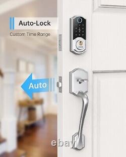 Ensemble de poignée de verrouillage de porte d'entrée intelligente SMONET WiFi Fingerprint Keyless Keypad Deadbolt