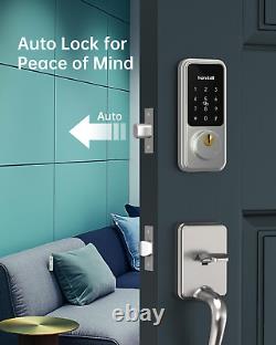 Ensemble de serrure de porte d'entrée intelligente, serrure de porte sans clé avec poignée, Smart Deadbolt K