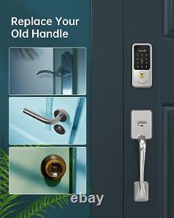 Ensemble de serrure de porte d'entrée intelligente, serrure de porte sans clé avec poignée, Smart Deadbolt K