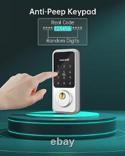 Ensemble de serrure de porte d'entrée intelligente, serrure de porte sans clé avec poignée, Smart Deadbolt K