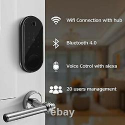 Entrée Sans Clé Smart Door Lock Narpult Bluetooth Fingerprint Deadbolt Touchscreen