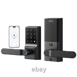 Eufy Smart Lock C33 Serrure de porte sans clé Wi-Fi avec empreinte digitale et poignée, contrôle par APP