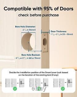 Eufy Smart Lock C33 Serrure de porte sans clé Wi-Fi avec empreinte digitale et poignée, contrôle par APP