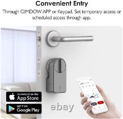 Gimdow Smart Lock, Verrouillage Sans Clef De Verrouillage De Porte Avec Aes 128 Bits Encryptés, Extra