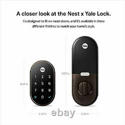 Google Nest X Yale Smart Lock Clavier Sans Clé Deadbolt Porte Avant Rubbed Bronze