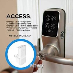 Lockly Pgd628wsn Secure Pro Latch Smart Wi-fi Lock Avec Empreinte De Doigt Sans Clé E