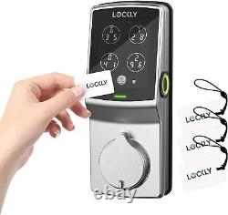 Lockly Secure Plus, Serrure Intelligente RFID Carte, Serrure sans clé, Entrée de Porte en Nickel Satiné