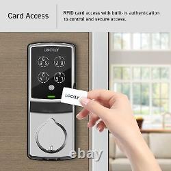 Lockly Secure Plus, Serrure Intelligente RFID Carte, Serrure sans clé, Entrée de Porte en Nickel Satiné