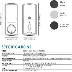 Lockly Secure Plus, Serrure Intelligente RFID Carte, Serrure sans clé, Entrée de Porte en Nickel Satiné