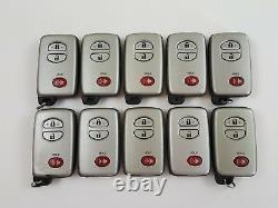 Lot De 10 D'origine Toyota 09-19 Oem Smart Key Moins Entrée Télécommande Alarme Argent