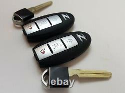 Lot De 2 Nissan Z 09-18 370z Smart Key Moins D'entrée Remote Blank Uncut Insert Oem