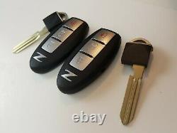 Lot De 2 Nissan Z 09-18 370z Smart Key Moins D'entrée Remote Blank Uncut Insert Oem