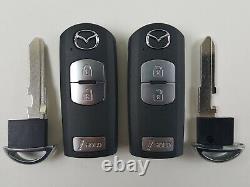 Lot Original De 2 Mazda 12-18 Oem Smart Key Moins D'entrée Télécommande Non Coupé Insert Vierge