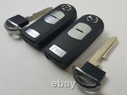 Lot Original De 2 Mazda 12-18 Oem Smart Key Moins D'entrée Télécommande Non Coupé Insert Vierge