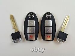 Lot Original De 2 Nissan 11-18 Oem Smart Key Moins D'entrée Fob À Distance Non Coupé Blank