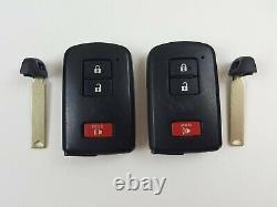 Lot Original De 2 Toyota 12-21 Oem Smart Key Moins Entrée Fob À Distance Blank Uncut