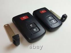 Lot Original De 2 Toyota 12-21 Oem Smart Key Moins Entrée Fob À Distance Blank Uncut