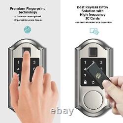 Narpult Fingerprint Porte D'entrée Sans Clé Smart Lock Pour Porte Avant Satin Noir