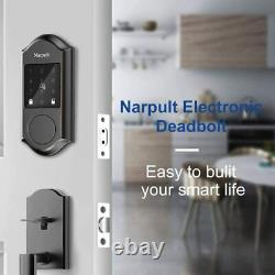 Narpult Smart Lock Deadbolt Électronique, Serrure De Porte D'entrée Sans Clé Avec Wi-fi Et