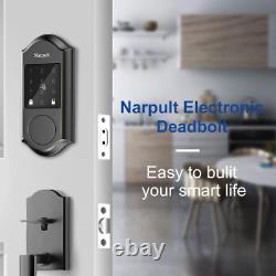 Narpult Smart Lock Deadbolt Électronique, Serrure De Porte D'entrée Sans Clé Avec Wi-fi Et B