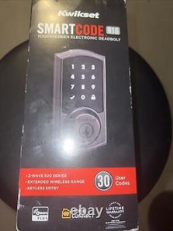 Nouveau Kwikset Écran Tactile Wifi Zwave Electronic Door Lock Deadbolt Smartkey Bronze