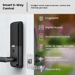 Poignée de verrouillage intelligente Bluetooth Lockly Secure Plus Latch sans clé en noir mat