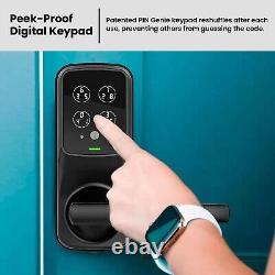 Poignée de verrouillage intelligente Bluetooth Lockly Secure Plus Latch sans clé en noir mat