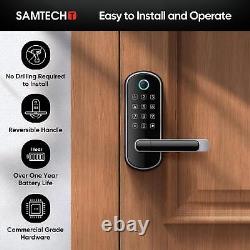 SamtechT Smart Lock, Serrure de porte sans clé, Serrure de porte intelligente, Serrure de porte à empreinte digitale