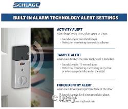 Schlage Be469zp Cen 626 Connectez Smart Deadbolt Avec L'alarme Intégrée Century Trim