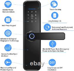 Serrure Intelligente, Serrure D'empreintes Digitales Elli-riz Avec Poignée Réversible, Entrée Sans Clé